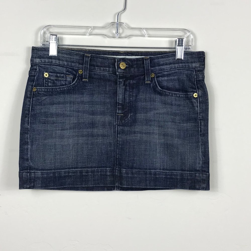 7 for all mankind denim mini skirt